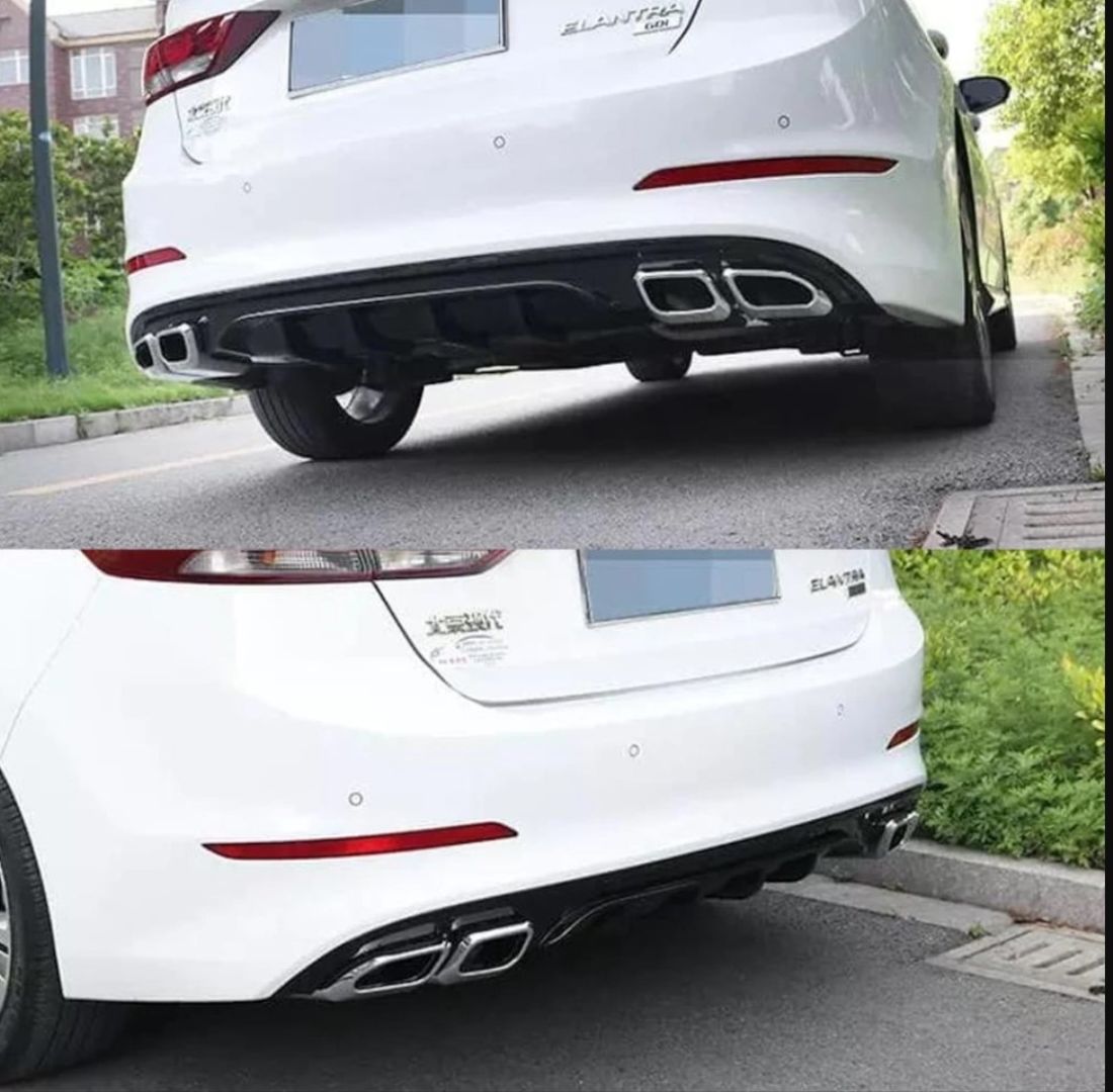 Hyundai Elantra Uyumlu 2016-2018 4 Egzoz Piano Black Difüzör