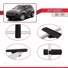 Jeep Cherokee (KL) 2014-2023 Arası ile uyumlu Basic Model Ara Atkı Tavan Barı SİYAH 3 ADET