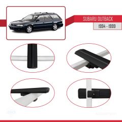 Subaru Outback 1994-1999 Arası ile uyumlu Basic Model Ara Atkı Tavan Barı SİYAH 3 ADET