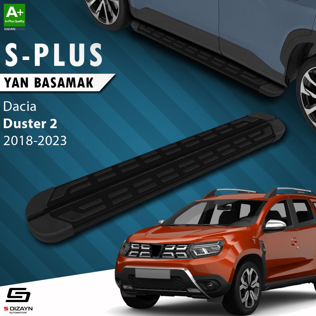 S-Dizayn Dacia Duster 2 S-Plus Siyah Yan Basamak 183 Cm 2018-2023 A+ Kalite