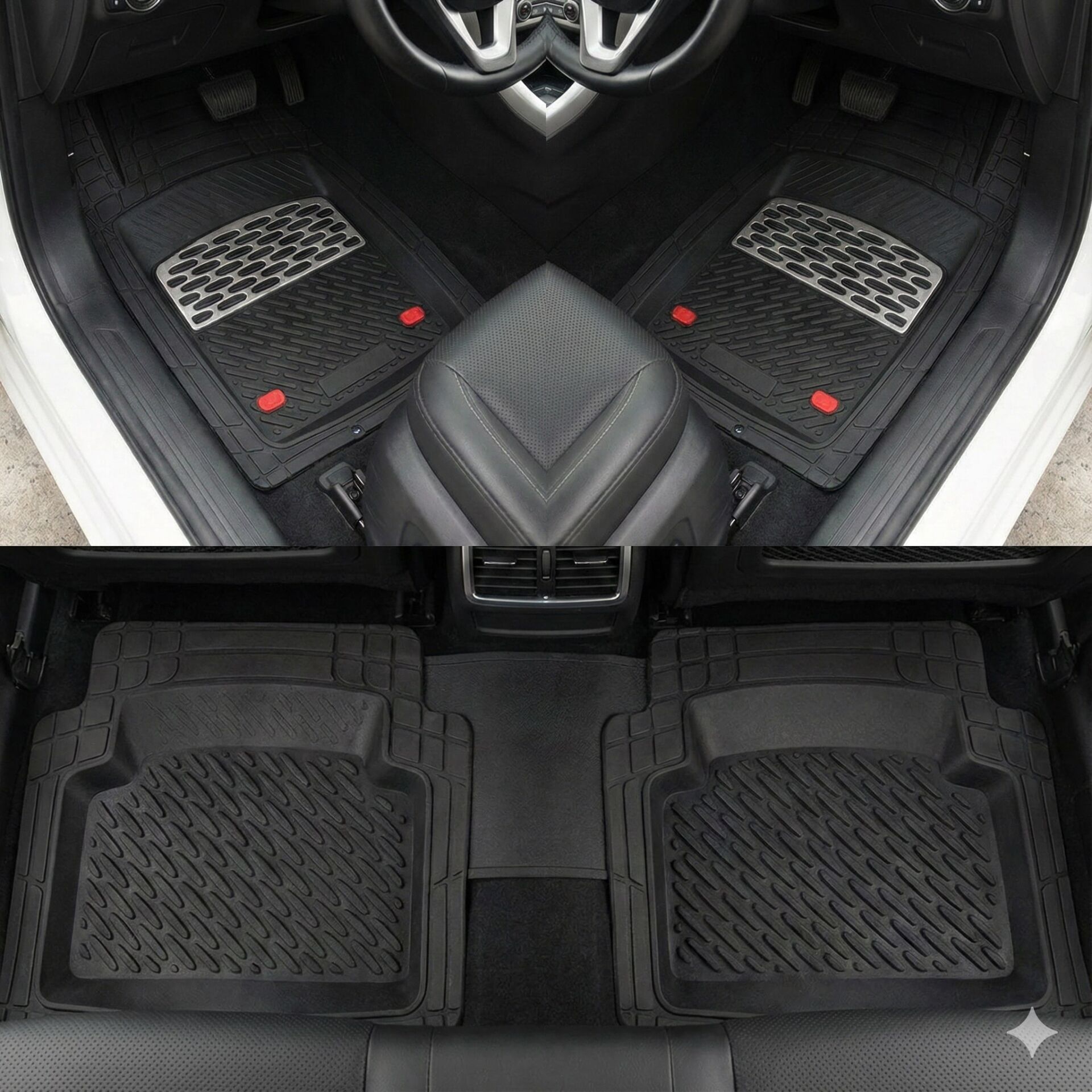 Safir Audi Uyumlu R8 Havuzlu Universal Paspas Krom Karbon Parça