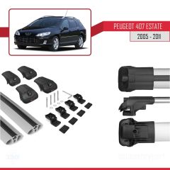 Peugeot 407 SW 2005-2011 Arası ile uyumlu ACE-1 Ara Atkı Tavan Barı GRİ