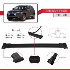 Volkswagen Touareg 2003-2010 Arası ile uyumlu FLY Model Ara Atkı Tavan Barı SİYAH