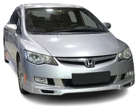 Honda Civic Uyumlu Fd6 (2006-2009) Makyajsız Kasa İçin Makyajlı Ön Tampon Ek (Plastik)