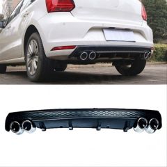 Volkswagen Polo Uyumlu 2014-2018 Mk5 4 Egzoz Difüzör - Mat Siyah