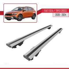 Fiat Egea Cross 2020 ve Sonrası ile uyumlu HOOK Model Anahtar Kilitli Ara Atkı Tavan Barı GRİ
