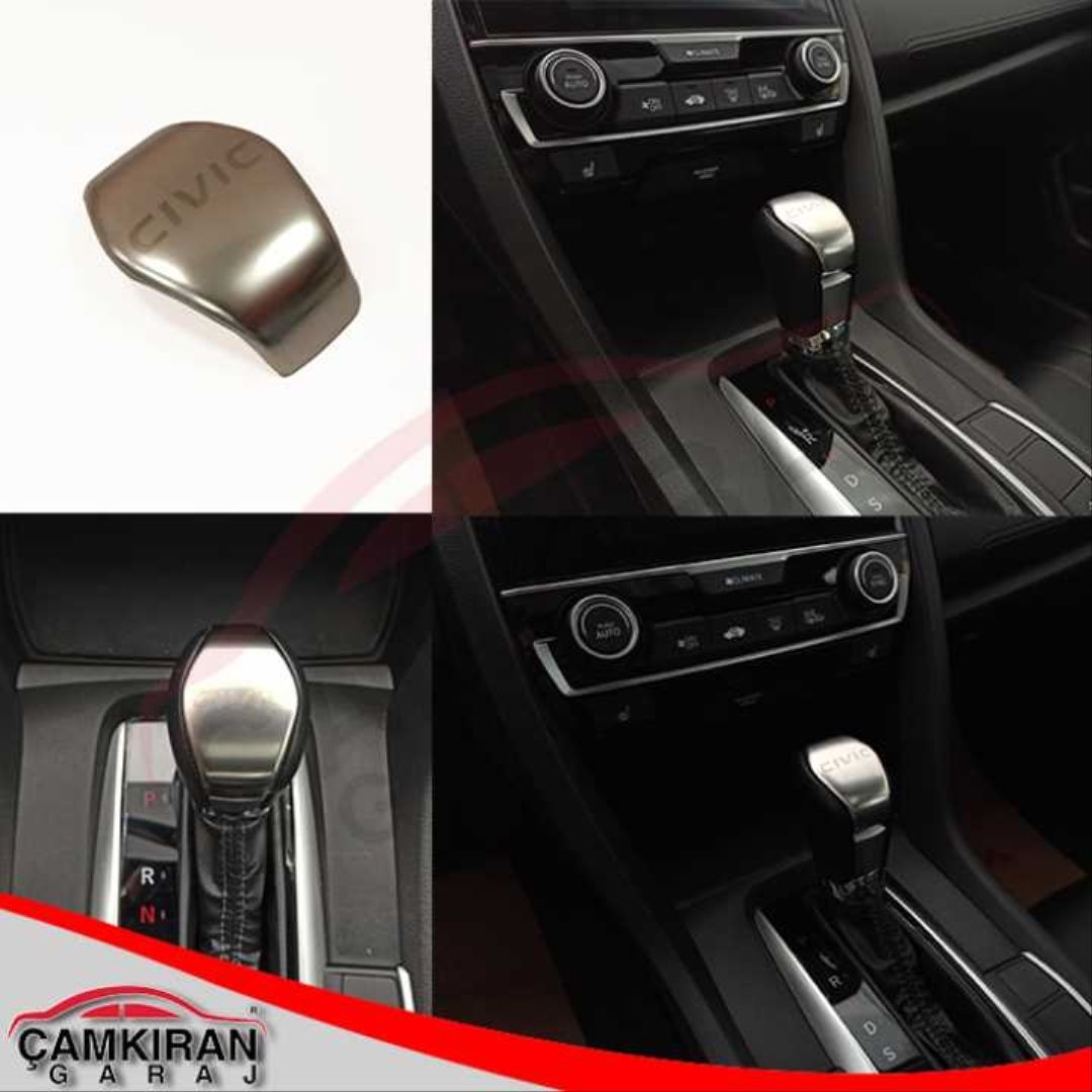 Honda Civic Uyumlu Fc5 2016-2021 Vites Topuz Kaplama Silver-Küçük