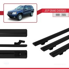 Jeep Grand Cherokee 1999-2005 Arası ile uyumlu Basic Model Ara Atkı Tavan Barı SİYAH 3 ADET