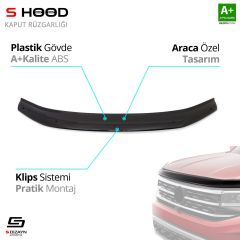 Dacia Logan Uyumlu Mcv ABS Plastik Kaput Rüzgarlığı 2013 Üzeri A+Kalite Parça