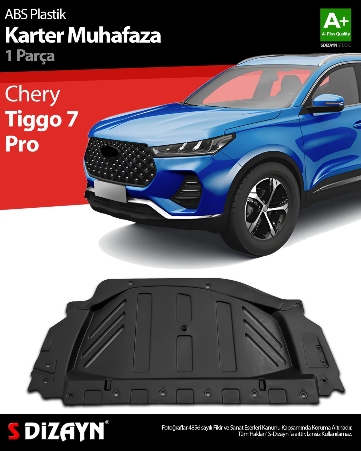 Chery Tiggo 7-8 Pro Sol Teker Boşluğu Davlumbazı Plastik Koruma Kapağı ABS Plastik 2022 Üzeri A+ Kalite