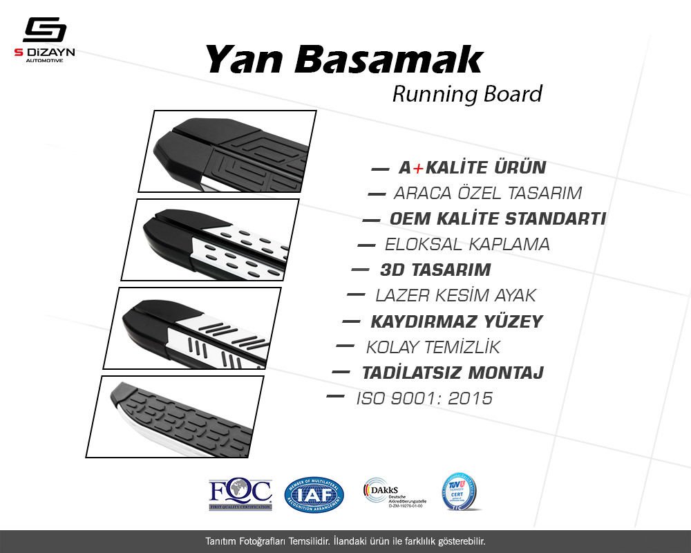 S-Dizayn Dacia Jogger Evo Aluminyum Yan Basamak 213 Cm 2022 Üzeri