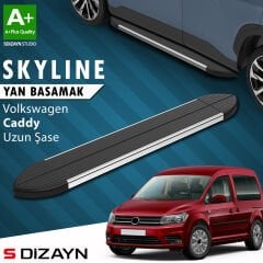 S-Dizayn VW Caddy 3 Uzun Şase Skyline Krom Yan Basamak 223 Cm 2004-2020 A+ Kalite