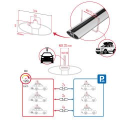 Jeep Grand Cherokee 2005-2010 Arası ile uyumlu ACE-1 Ara Atkı Tavan Barı GRİ 3 ADET BAR