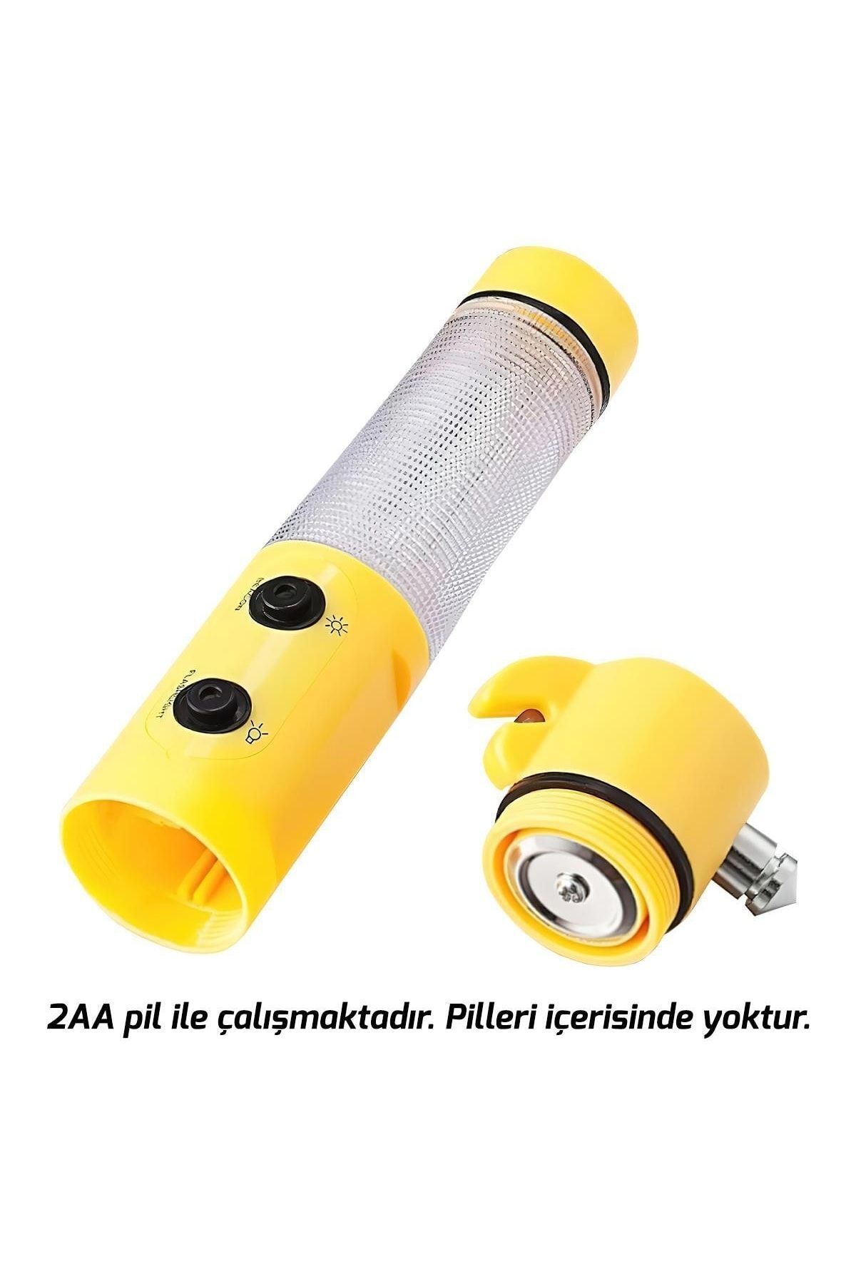 Imdat Çekici Çok Amaçlı Cam Kırıcı Kemer Kesici El Fenerli Mıknatıslı Kırmızı Fasılalı Işık