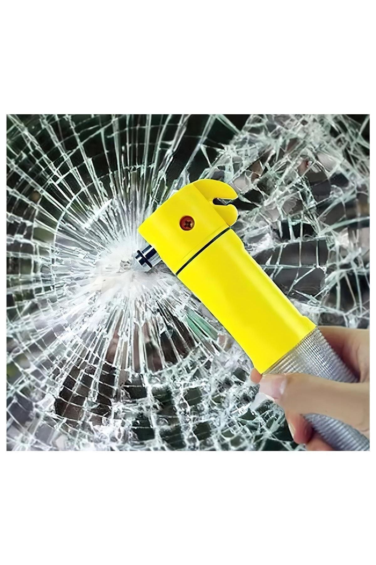 Imdat Çekici Çok Amaçlı Cam Kırıcı Kemer Kesici El Fenerli Mıknatıslı Kırmızı Fasılalı Işık