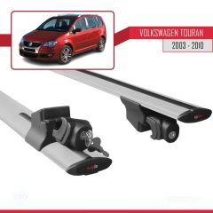 Volkswagen Touran 2003-2010 Arası ile uyumlu HOOK Model Anahtar Kilitli Ara Atkı Tavan Barı GRİ