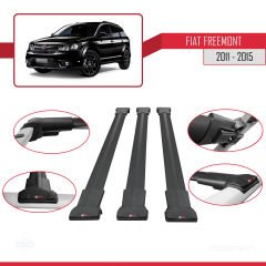 Fiat Freemont 2011-2015 Arası ile Uyumlu FLY Model Ara Atkı Tavan Barı SİYAH 3 ADET BAR