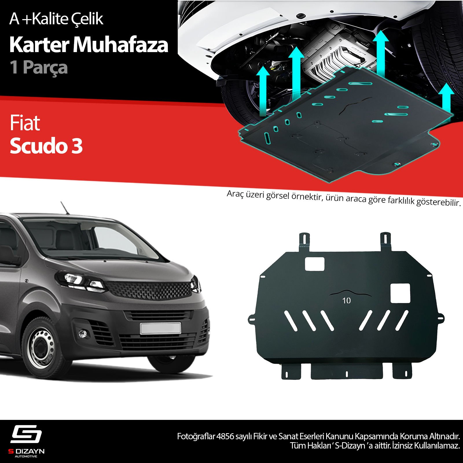 S-Dizayn Fiat Scudo Çelik Karter Muhafaza 2020 Üzeri A+ Kalite