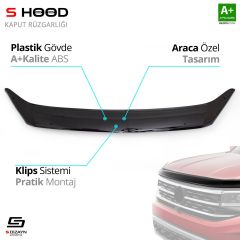 S-Dizayn Ford Uyumlu Custom ABS Plastik Kaput Rüzgarlığı 2012-2017 A+Kalite Parça