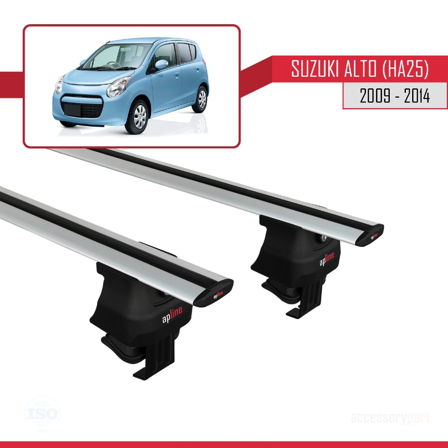 Suzuki Alto (HA25) 2009-2014 Arası ile uyumlu ACE-4 Ara Atkı Tavan Barı GRİ