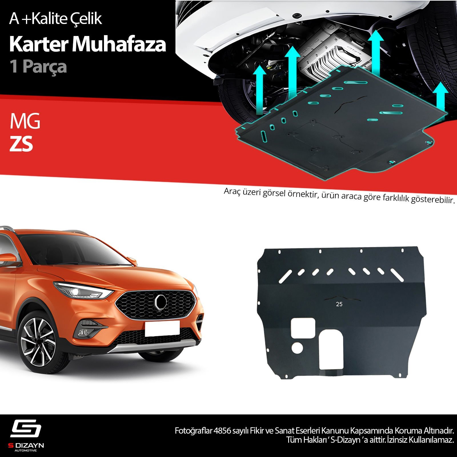S-Dizayn MG ZS Çelik Karter Muhafaza 2018 Üzeri A+ Kalite