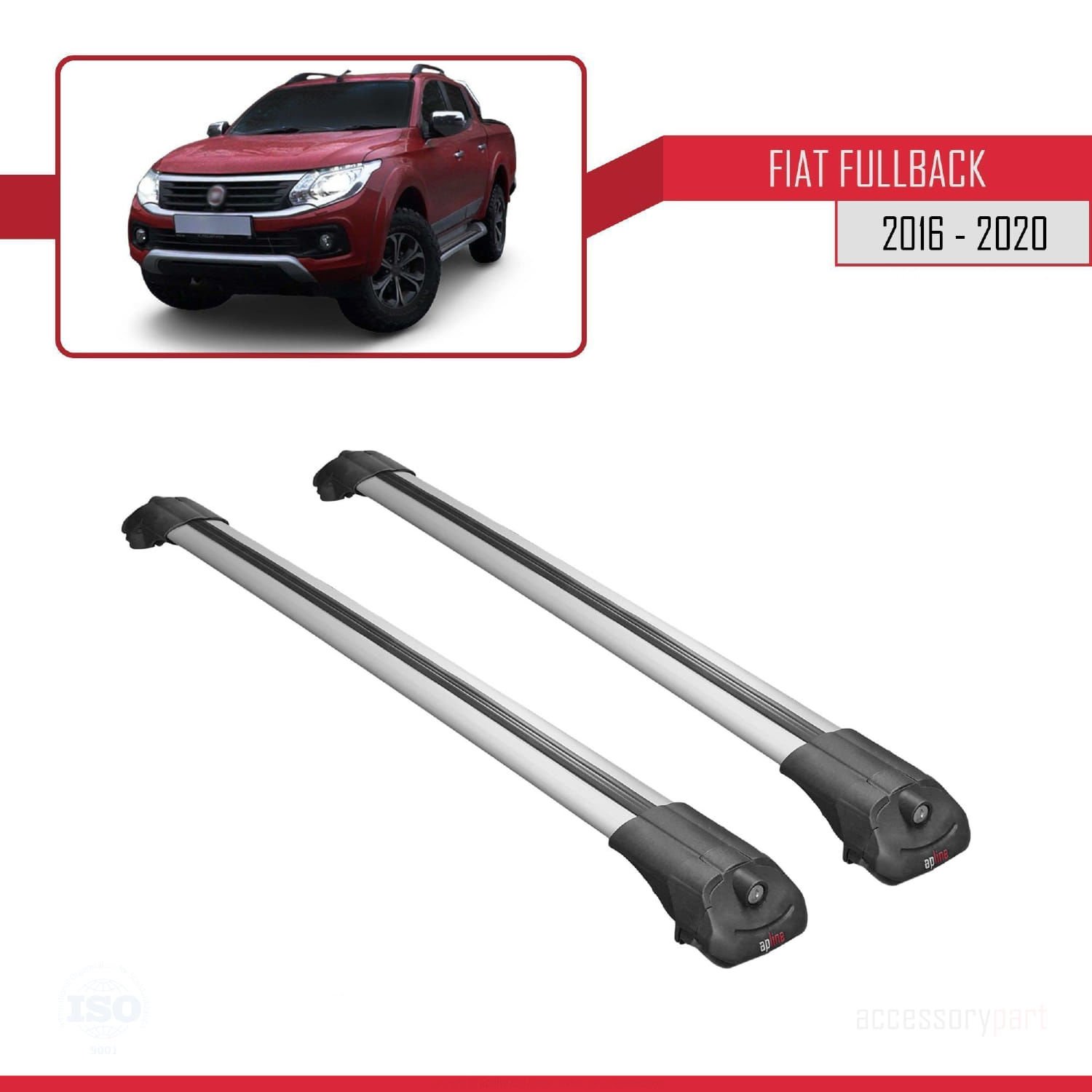 Fiat Fullback 2016-2020 Arası ile uyumlu ACE-1 Ara Atkı Tavan Barı GRİ