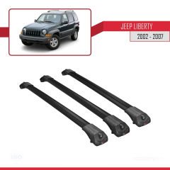 Jeep Liberty 2002-2007 Arası ile uyumlu ACE-1 Ara Atkı Tavan Barı SİYAH 3 ADET BAR
