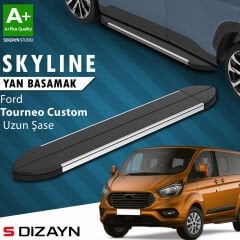 S-Dizayn Ford Tourneo Custom Uzun Şase Skyline Krom Yan Basamak 243 Cm 2012-2023 A+ Kalite