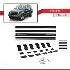 Jeep Liberty 2002-2007 Arası ile uyumlu Basic Model Ara Atkı Tavan Barı SİYAH 3 ADET