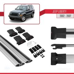 Jeep Liberty 2002-2007 Arası ile uyumlu FLY Model Ara Atkı Tavan Barı GRİ