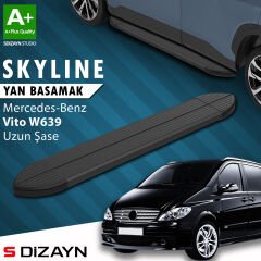 S-Dizayn Mercedes Vito W639 Uzun Şase Skyline Siyah Yan Basamak 253 Cm 2004-2014 A+ Kalite
