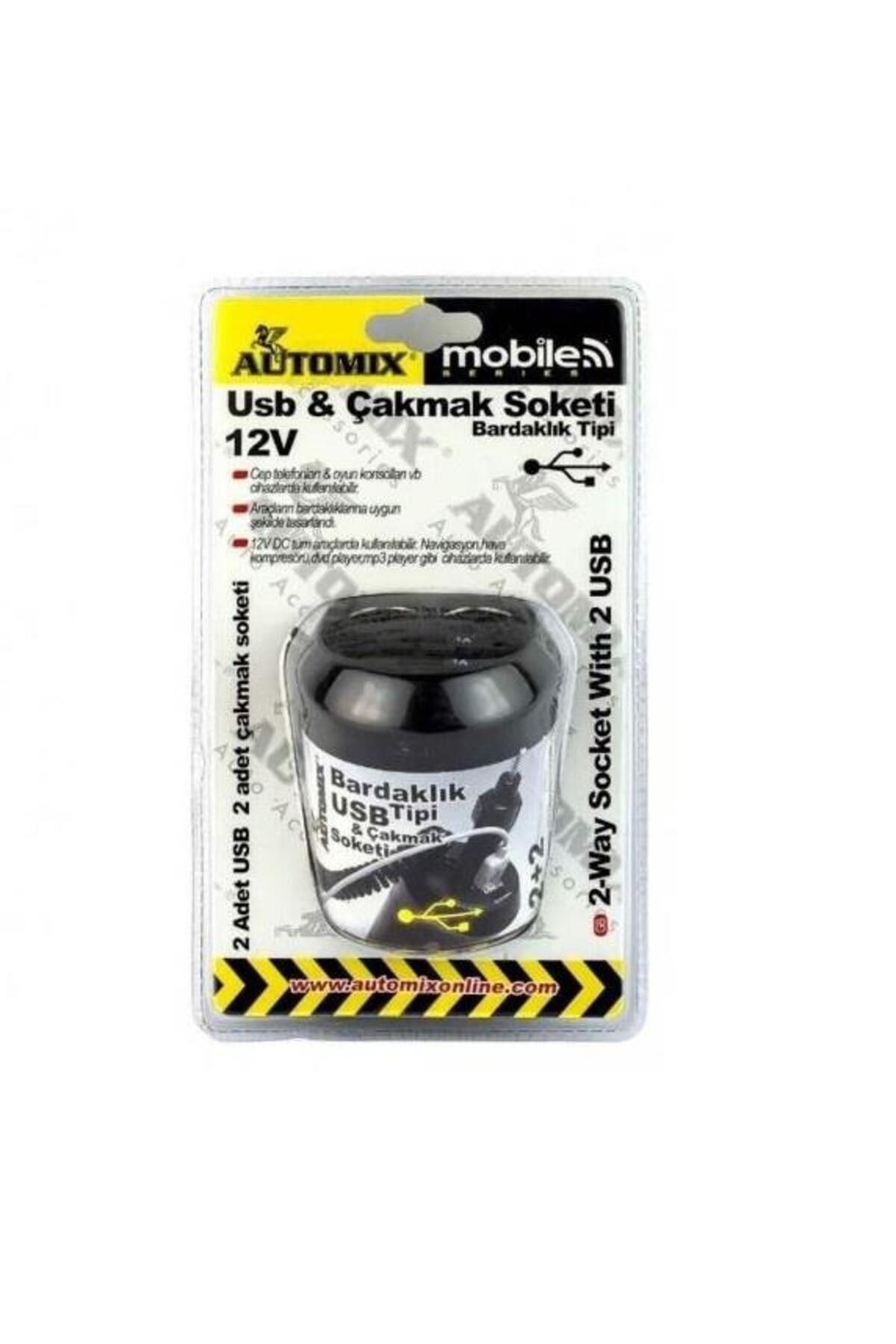 Bardaklik Tipi Usb Ve Çakmak Soketi 12v