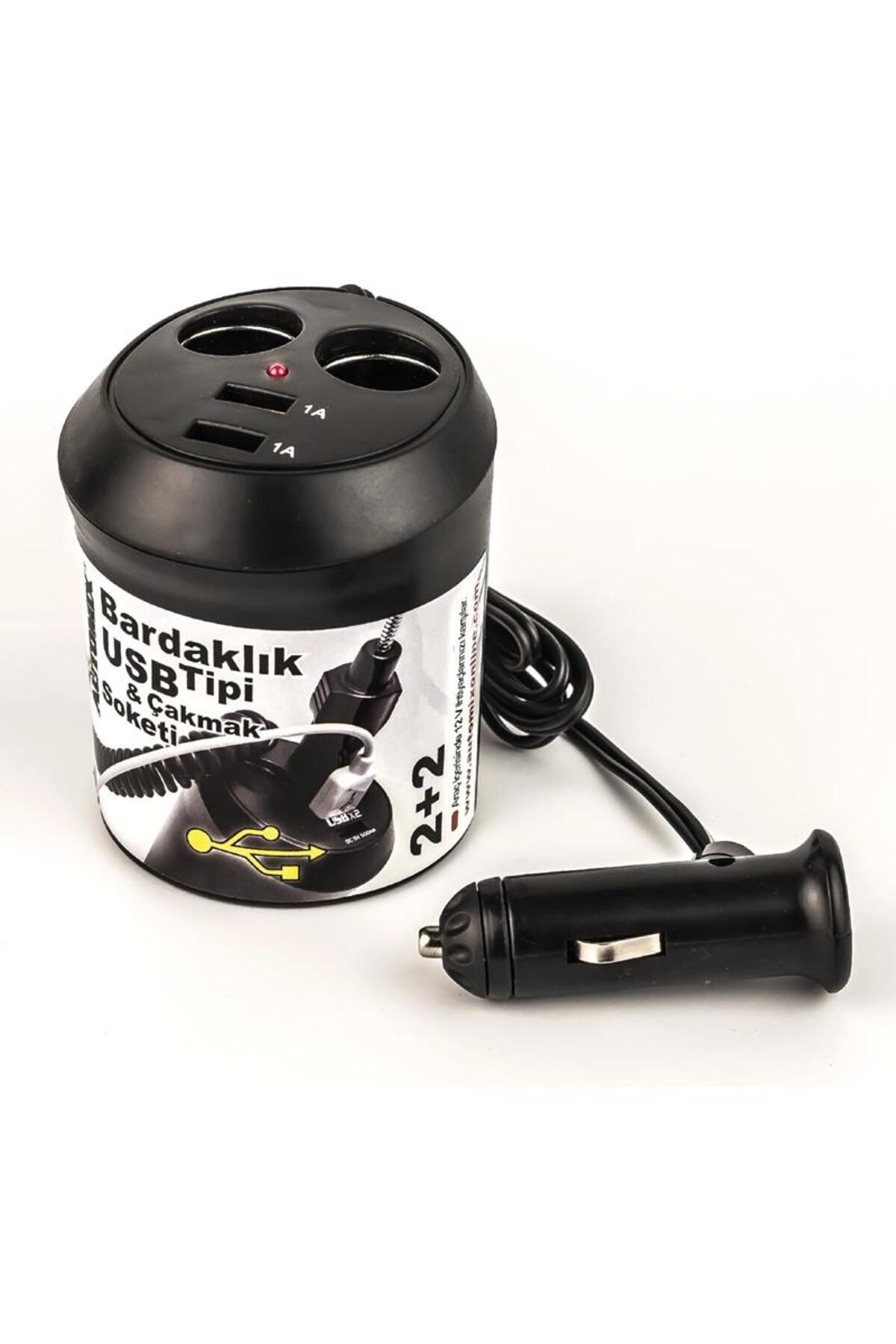 Bardaklik Tipi Usb Ve Çakmak Soketi 12v