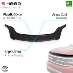 S-Dizayn Ford Uyumlu Kuga ABS Plastik Kaput Rüzgarlığı 2008-2012 A+Kalite Parça