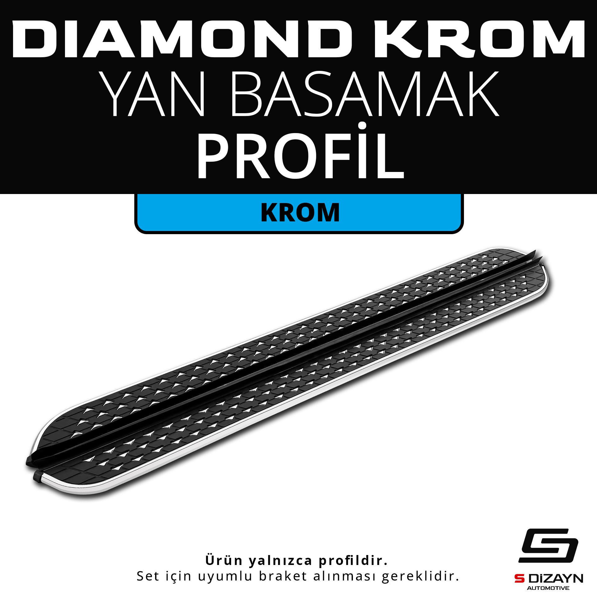 Diamond Krom Yan Basamak Profil 203 Cm