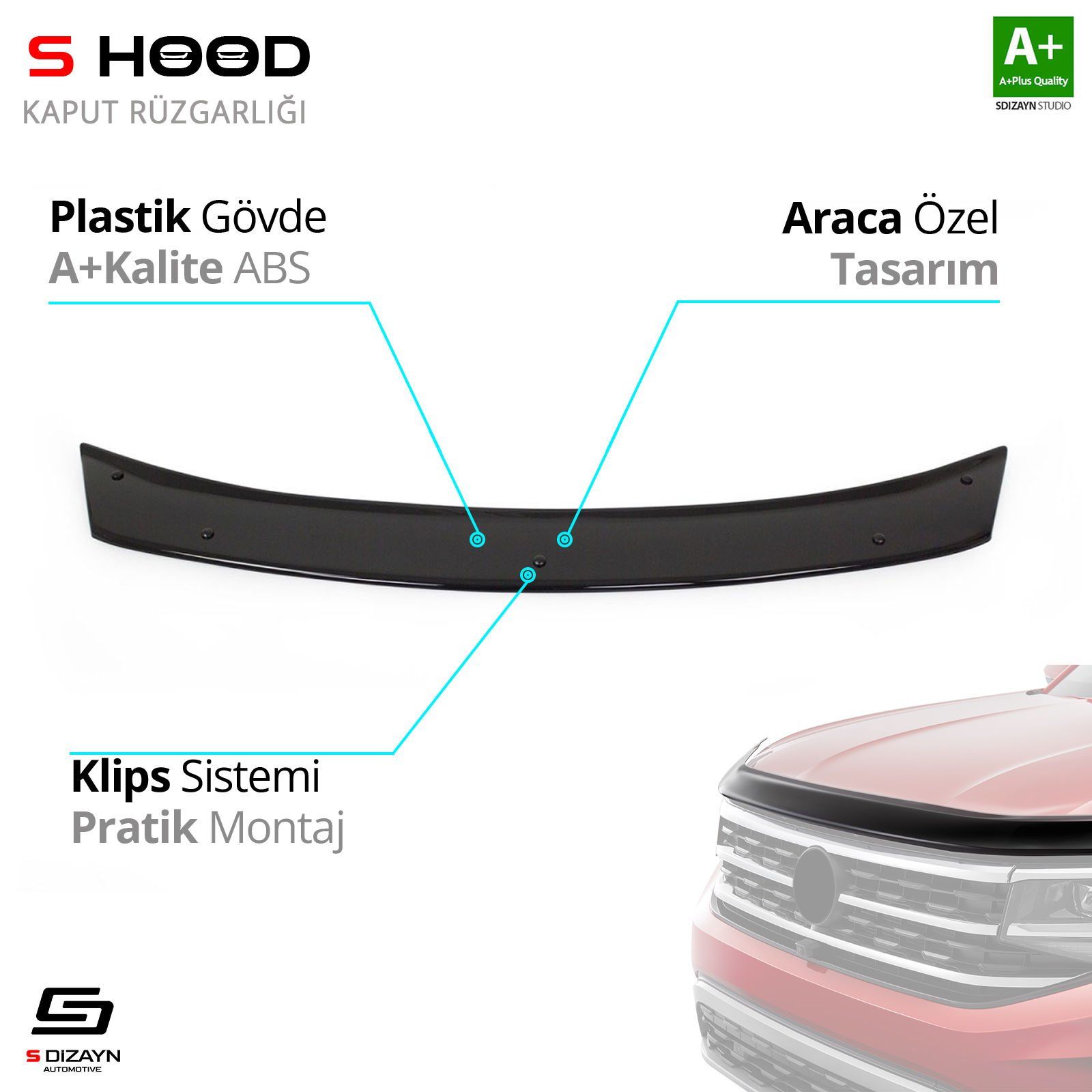 Honda Civic ABS Plastik Kaput Rüzgarlığı 2006-2012 A+Kalite