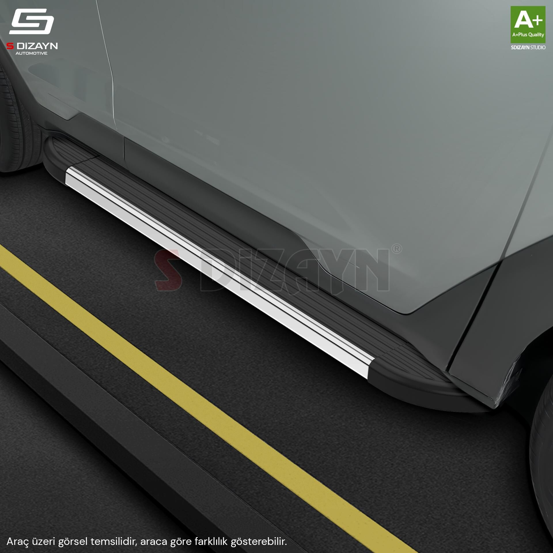 S-Dizayn VW Transporter T4 Uzun Şase Skyline Krom Yan Basamak 253 Cm 1995-2003 A+ Kalite