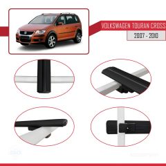 Volkswagen Touran CROSS 2007-2010 Arası ile uyumlu Basic Model Ara Atkı Tavan Barı SİYAH 3 ADET
