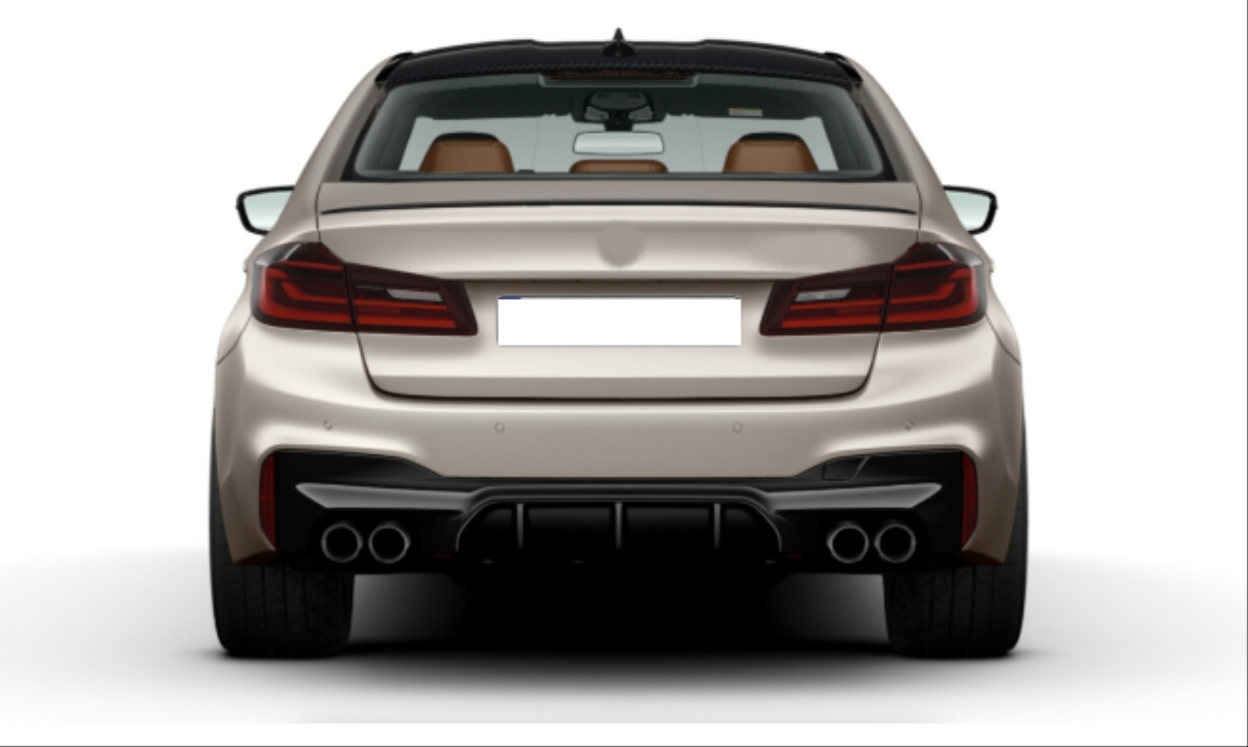 Bmw 5 Uyumlu Serisi G30 M5 Difüzör Ve M5 Egzoz Seti (Parlak Siyah Difüzör Ve Siyah