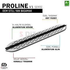 S-Dizayn Peugeot 3008 OEM Still Pro V1 Aluminyum Yan Basamak 183 Cm 2009-2016