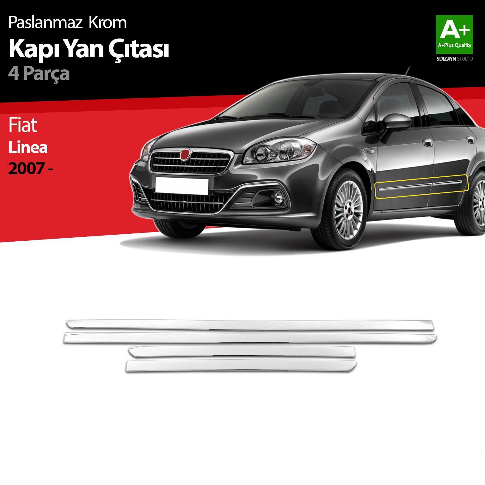 Fiat Linea Uyumlu Krom Kapı Yan Çıtası 2007 Üzeri