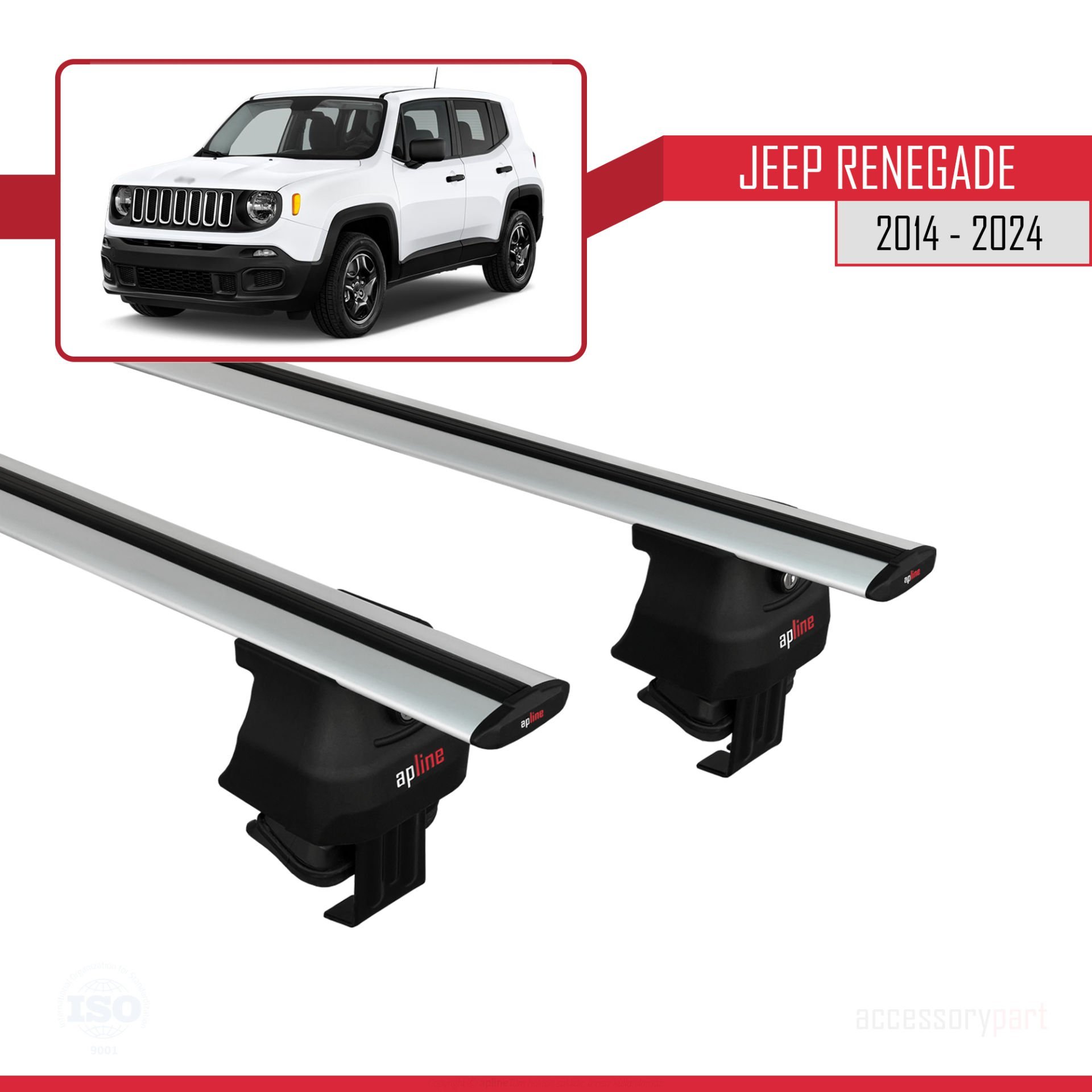 Jeep Renegade (BU) 2014 ve Sonrası ile uyumlu ACE-4 Ara Atkı Tavan Barı GRİ