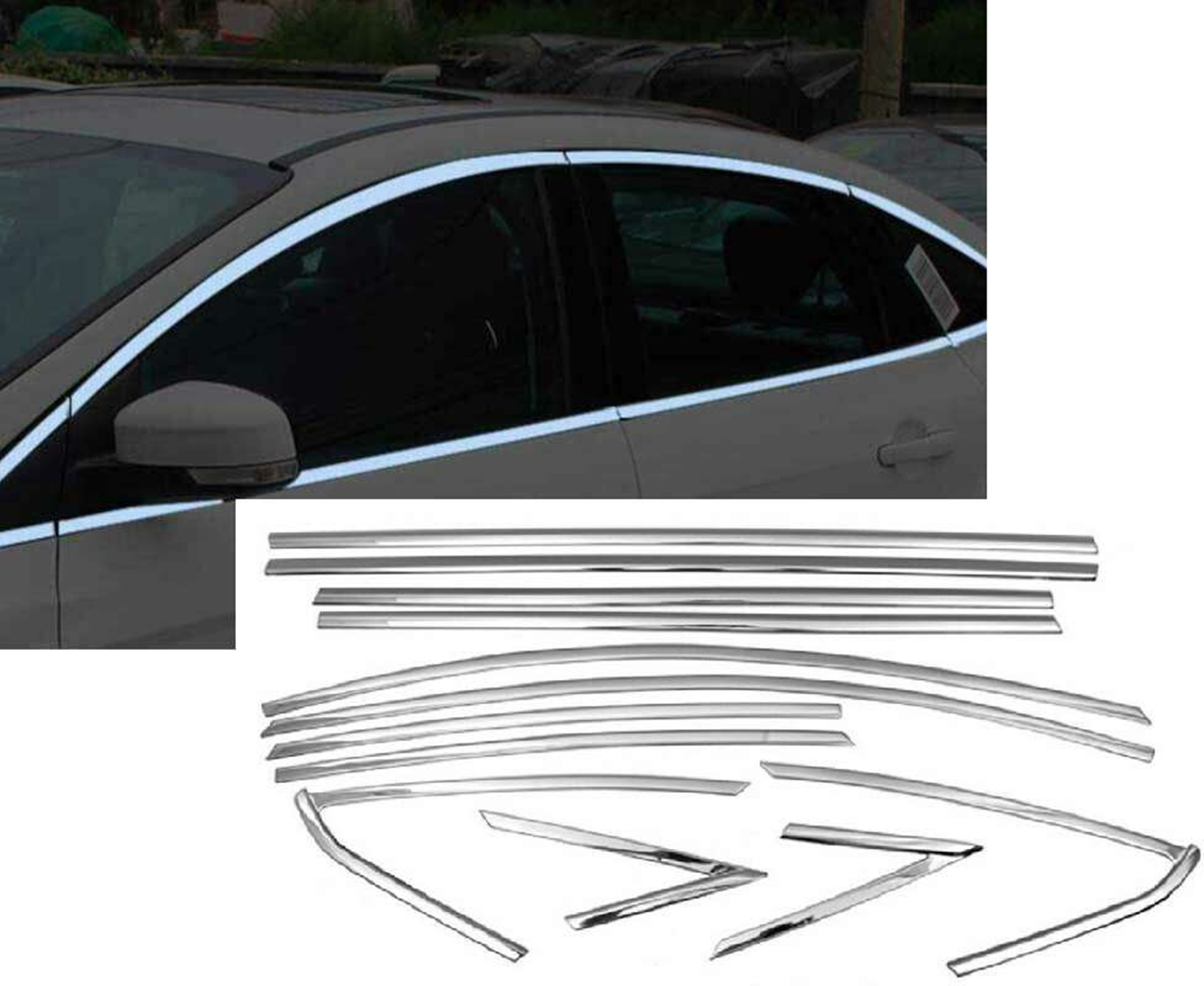 Ford Focus Uyumlu Sedan 2005 2010 Cam Çıtası Krom Parça