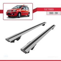 Fiat Panda 2003-2011 Arası ile uyumlu HOOK Model Anahtar Kilitli Ara Atkı Tavan Barı GRİ