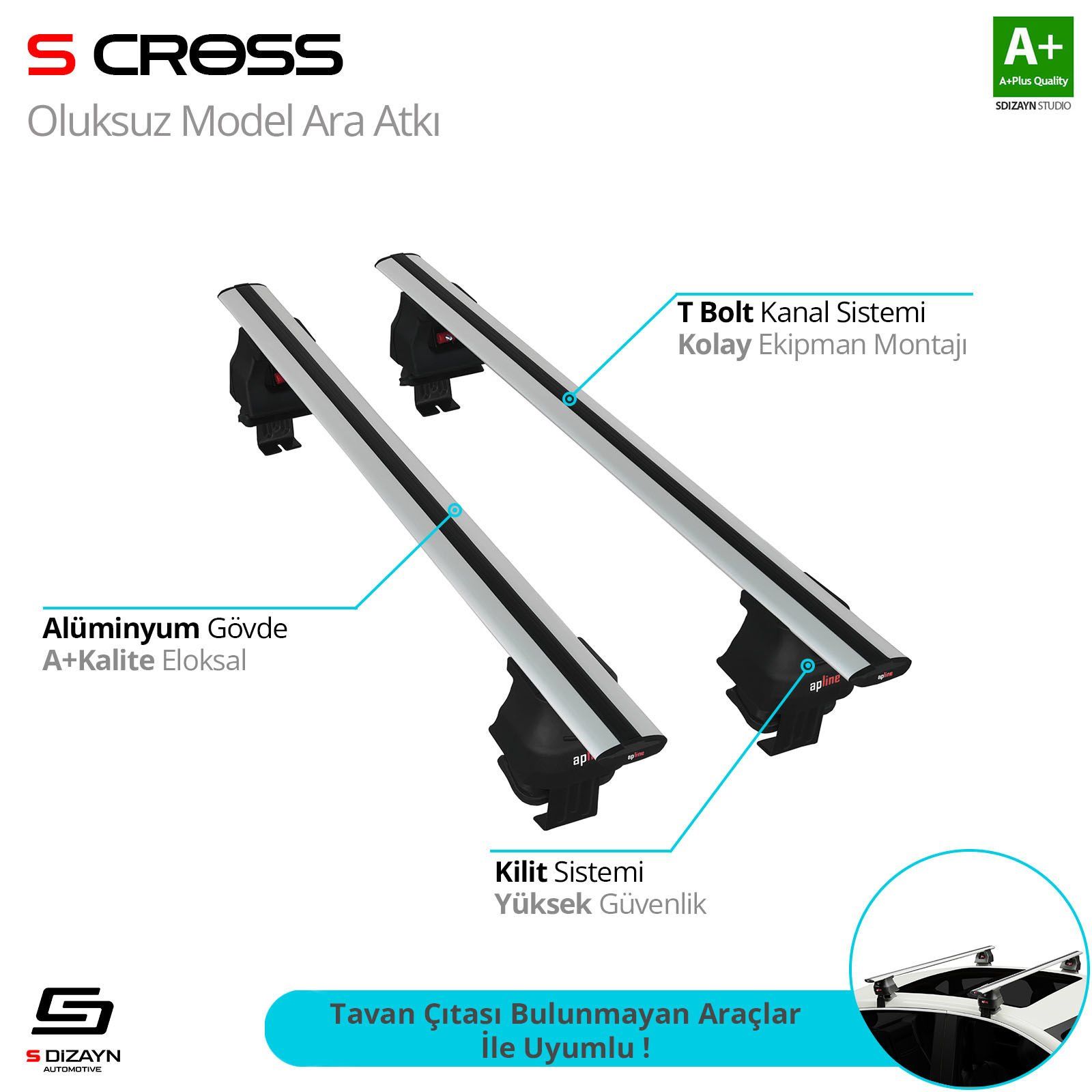 Citroen C4 Spacetourer (Mk2) 2018 Üzeri Oluksuz Model Gri Ara Atkı A+ Kalite Parça