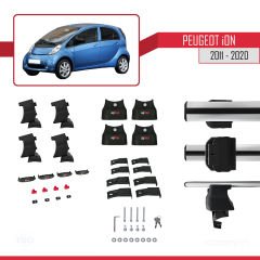 Peugeot ION 2011-2020 Arası ile uyumlu ACE-4 Ara Atkı Tavan Barı GRİ