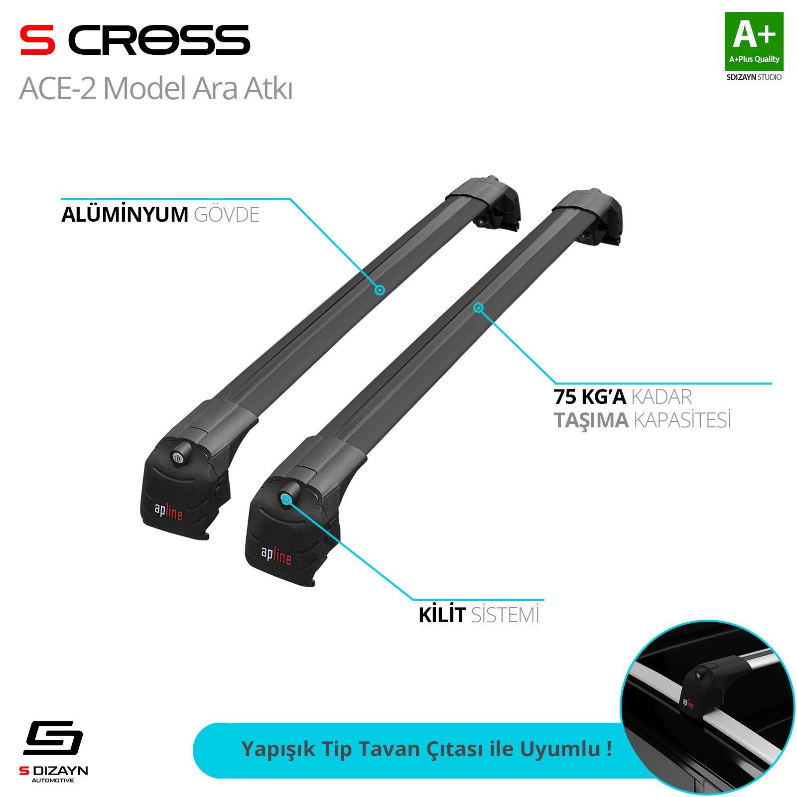 Seat Altea Uyumlu Xl 2006-2015 Ace-2 Model Siyah Ara Atkı A+ Kalite Parça