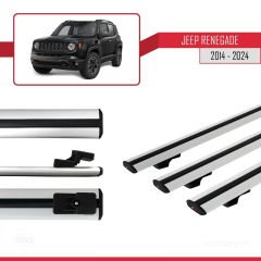 Jeep Renegade 2014 ve Sonrası ile uyumlu Basic Model Ara Atkı Tavan Barı GRİ 3 ADET