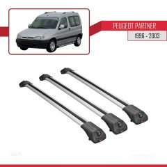 Peugeot Partner 1996-2003 Arası ile uyumlu ACE-1 Ara Atkı Tavan Barı GRİ 3 ADET BAR