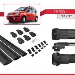 Fiat Panda 2003-2012 Arası ile uyumlu ACE-1 Ara Atkı Tavan Barı SİYAH 3 ADET BAR
